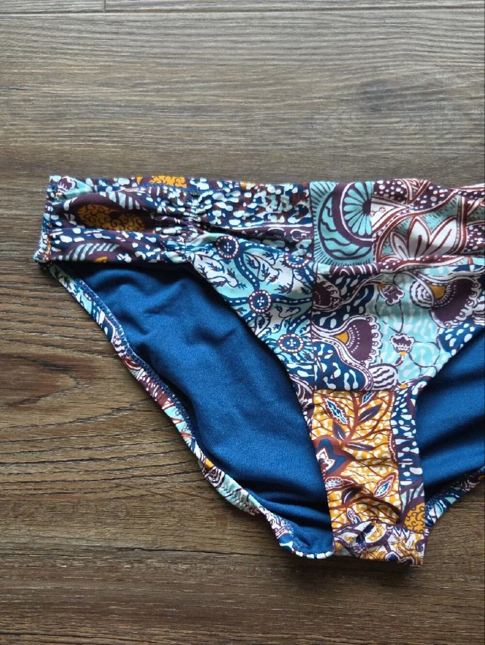 Nwot Bar III Blue Floral Print Bikini Bottom Size Medium